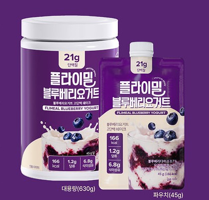 플라이밀 블루베리요거트 대용량 630g 통과 파우치 45g